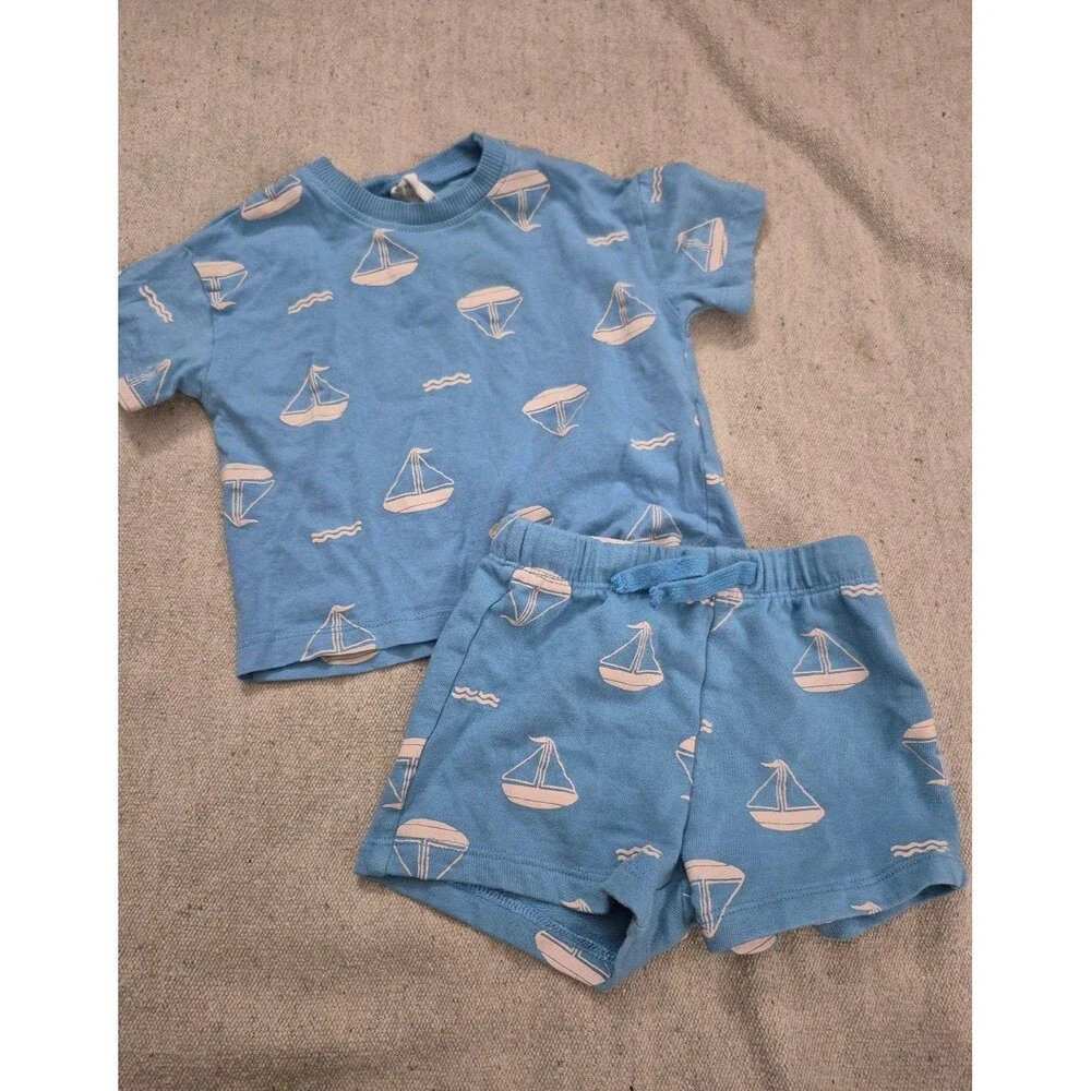 H&M 2 piece summer boys outfit size 6 months